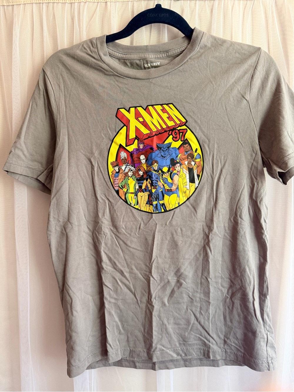 Old Navy Marvel Collab X-Men '97 Graphic Tee in Gray Multicolor Logo retro
